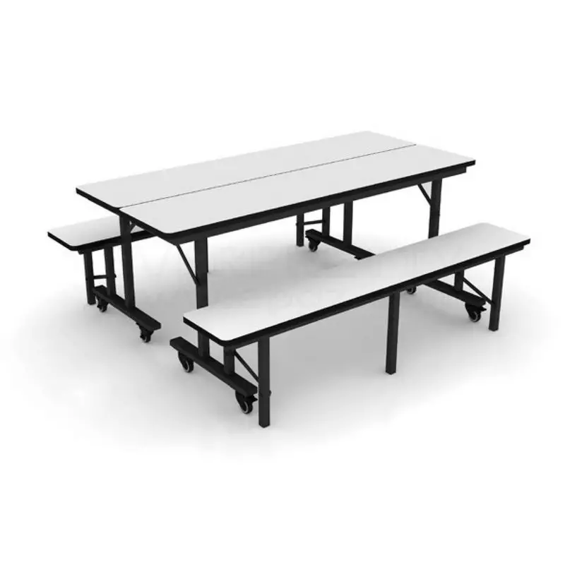 EVERPRETTY Movable Dining Table with Bench